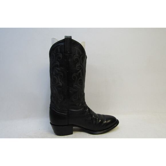 TONY LAMA Mens Size 8.5 EE Black Leather Cowboy Western Boots main image 8